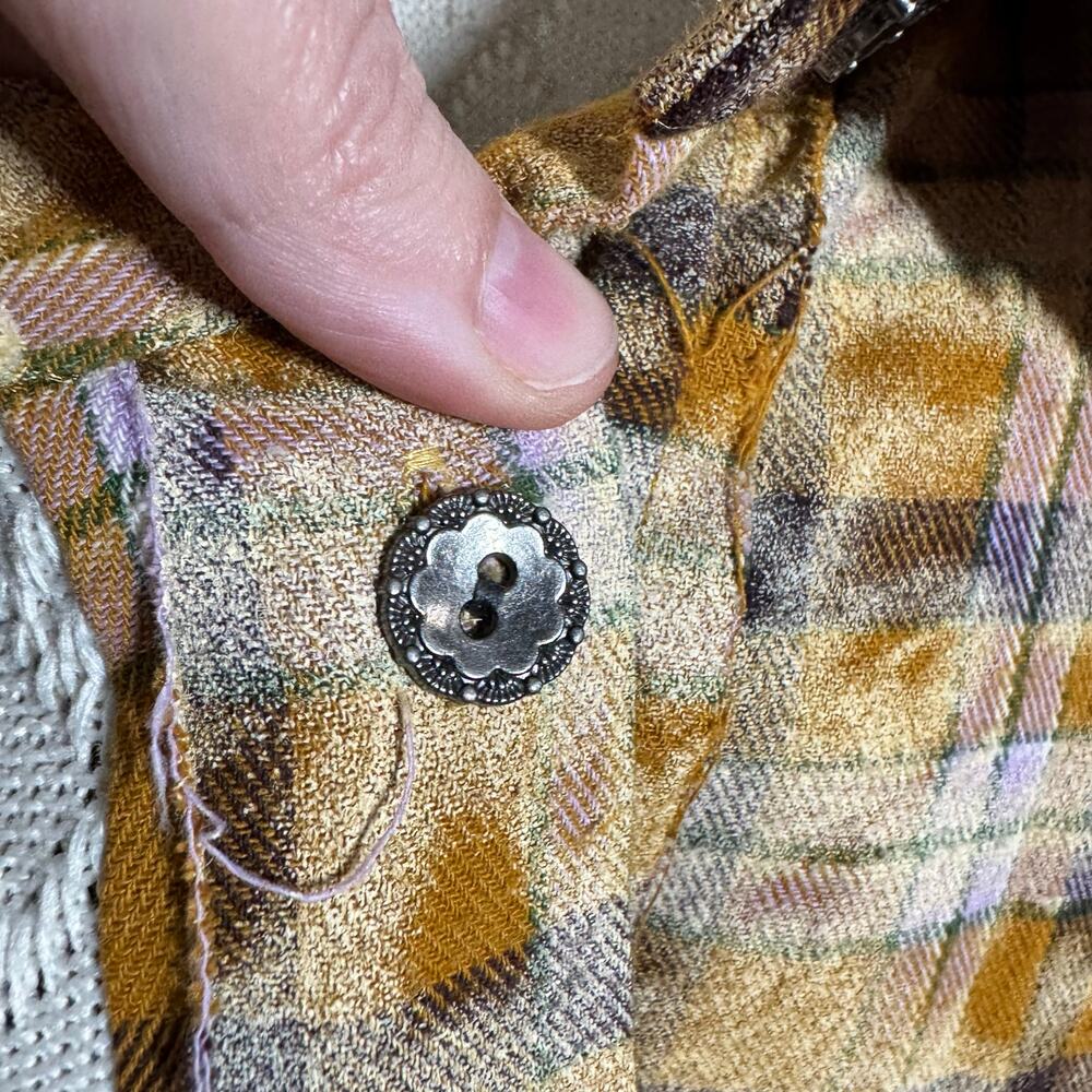 Pol Patchwork Oversized Boho Studded Button Up To… - image 8